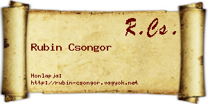 Rubin Csongor névjegykártya